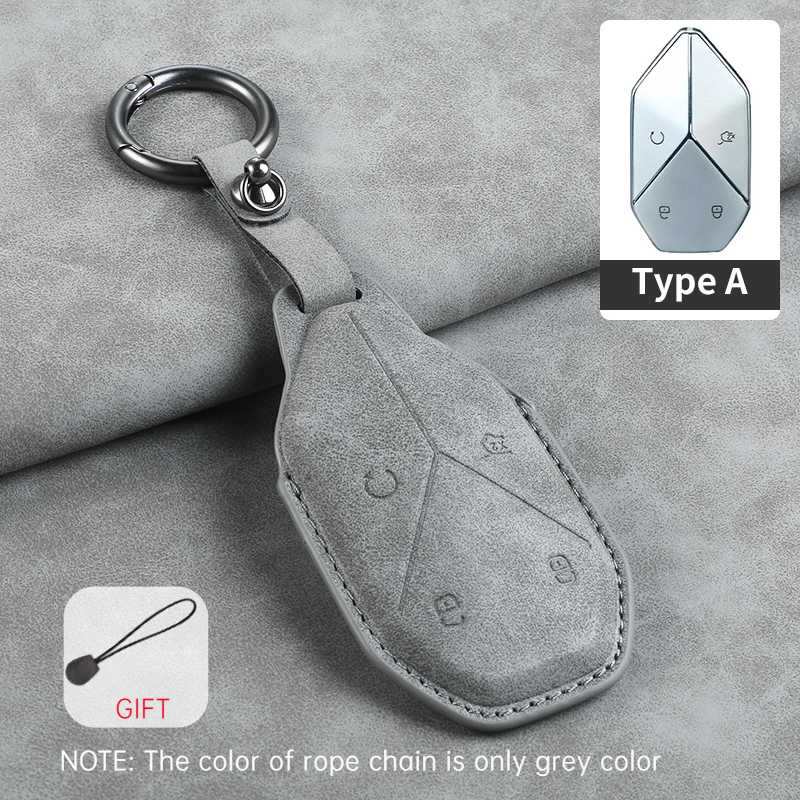 Car Key Case Cover For Byd Formula Leopard 5 Fangchengbao 5   Leather Keychain 3 Buttons Keyless Holder Accessories