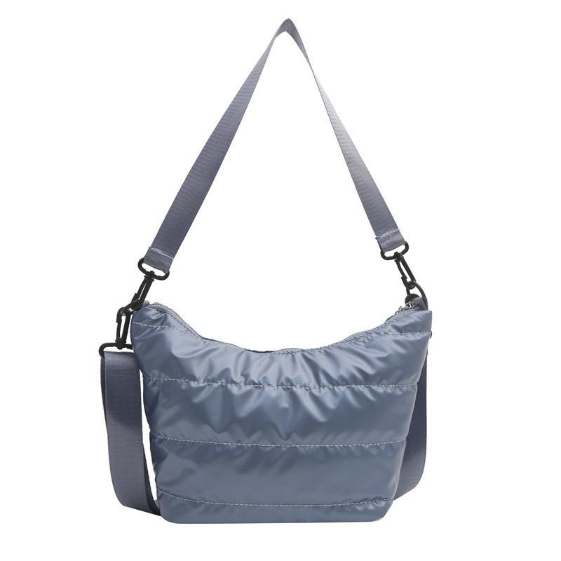 Contemporary Stylish Cloud Shoulder Bag In Various Colors With Soft Oxford Material синий