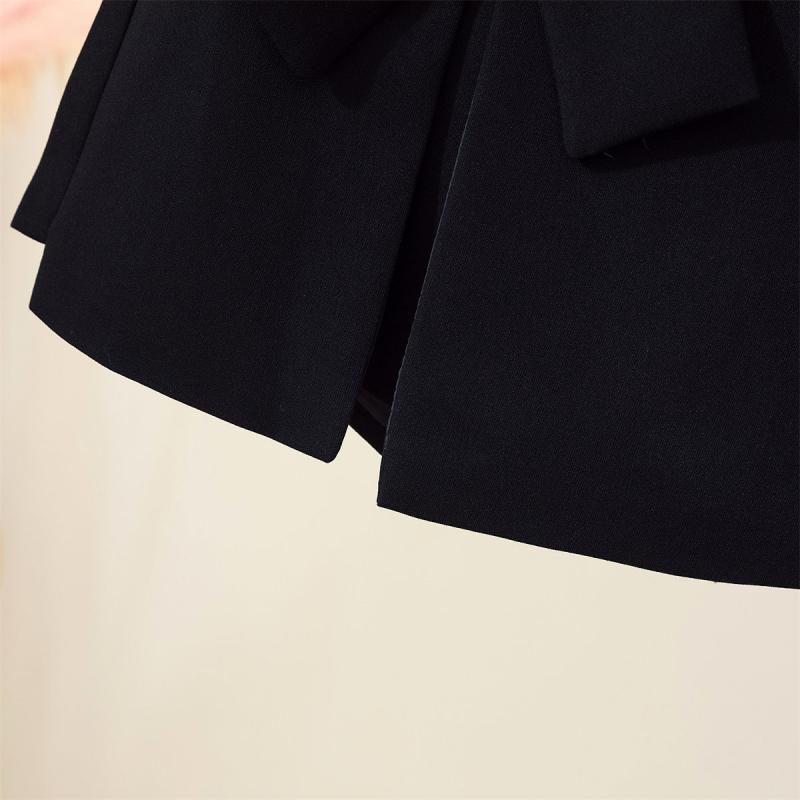 Bogen Unregelmäßige Mini Röcke Frauen Sommer Hohe Taille Schlank Schlitzte A-linie Rock Shorts Süße Mädchen Casual Alle-spiel Schwarz grau