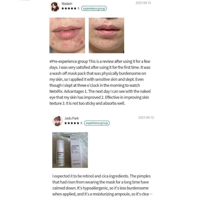 60pcs/60ml_[INNISFREE] Retinol Cica Repair Ampoule 1ml (Sample Sachet)