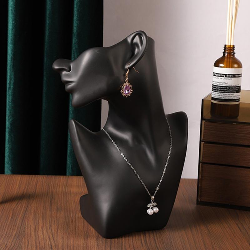 Versatile Mannequin Necklace Earring Ring Holder for Home and Shop Jewelry Presentation Featuring PVC Build
