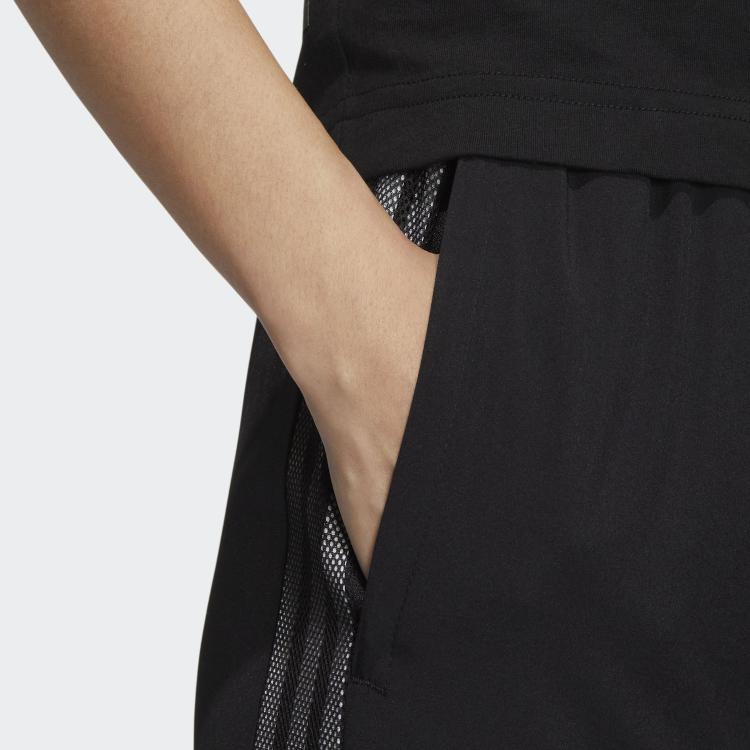 Adidas Logo Print Three Stripes Straight Leg Casual Pants Women Bottoms Black HM7081