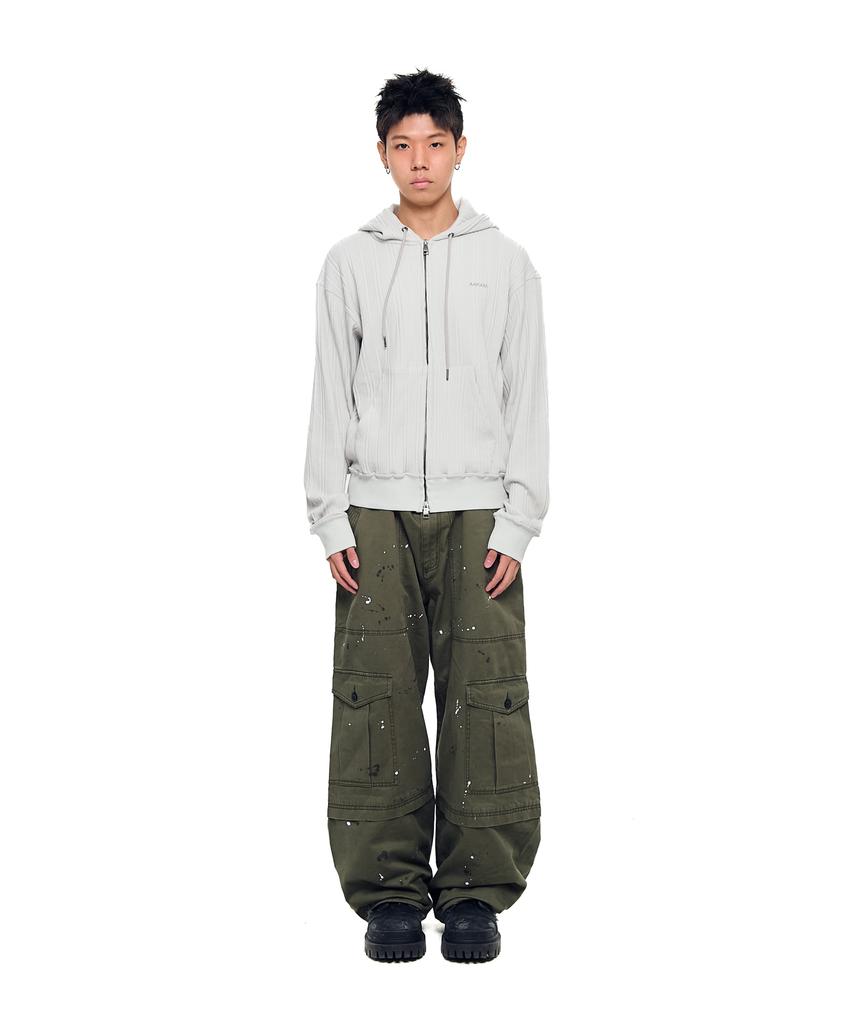 Aakam Knitted Zip-Up Hoodie (Ivory)