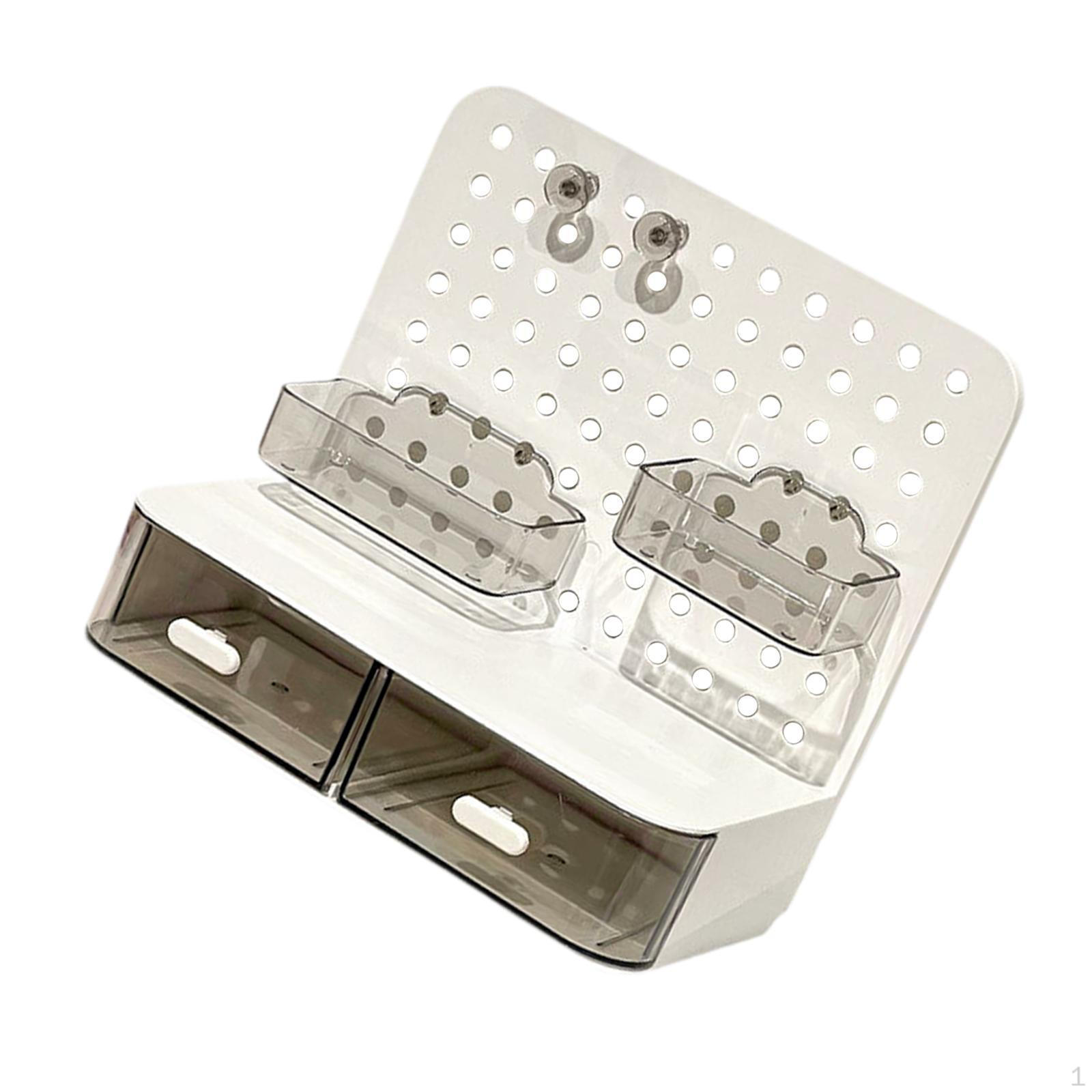 

Настольный органайзер с двумя ящиками и держателем для карточек для офисных принадлежностей белый