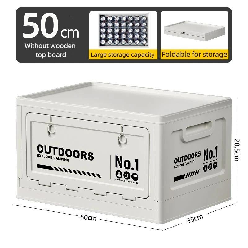 1Pcs Multifunctional Camping Box Foldable Car Trunk Storage Organizer With Bench & Cutting Board For Picnic