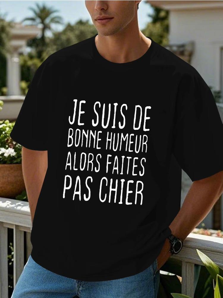 Unisexs French Funny TShirt I Am In A Good Mood So Don't Annoy Me Sarcastic Humor Tee Casual Cotton Tops