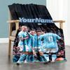 Manchester City Customize Text Blanket Gift Customizable Blanket Warmthful Decor Perfect for Nap Seaside Home Decor Chair Four Seasons Multipurpose