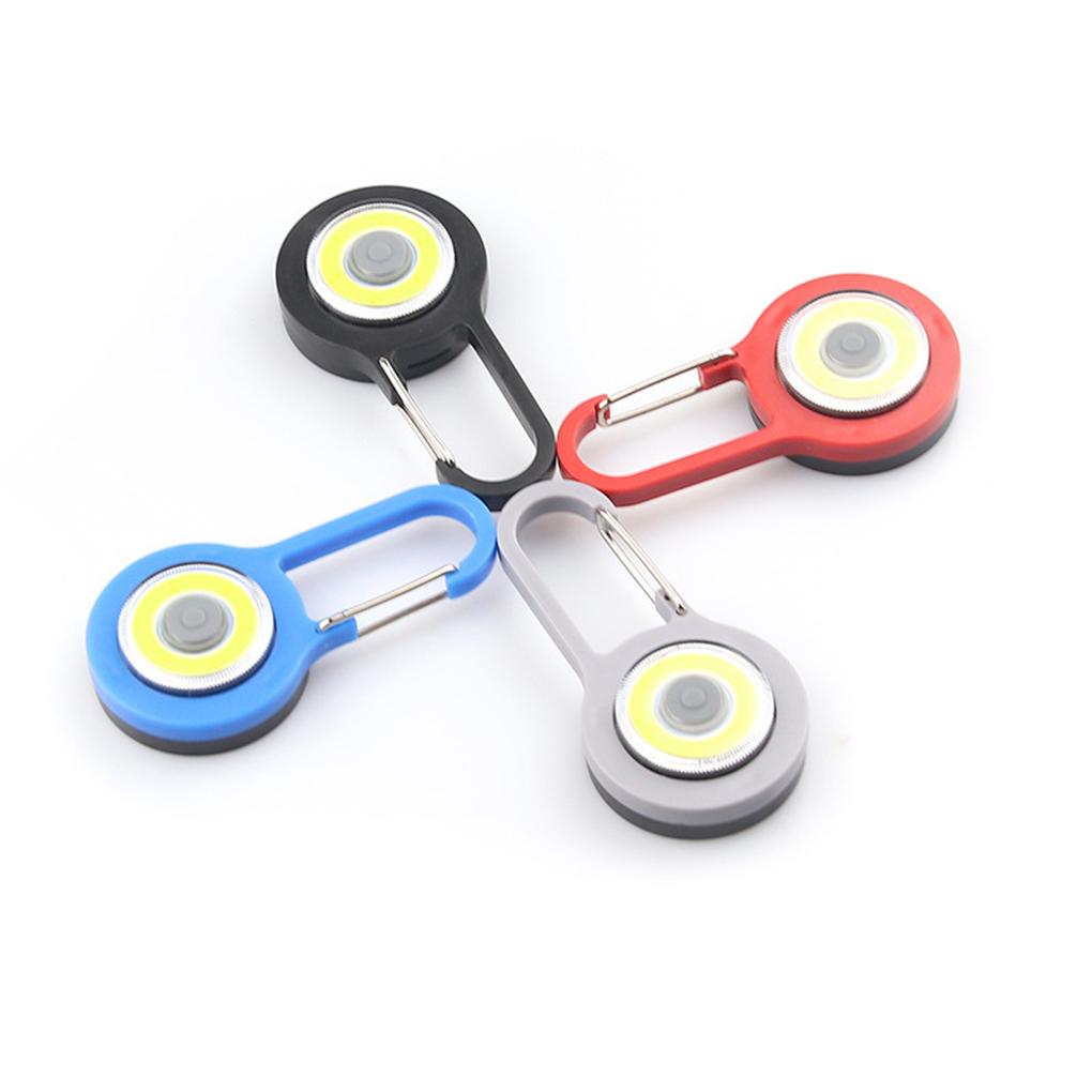 Keychain Light Adjustable Outdoor COB Keyring Flashlight Camping Working Lamp Battery Operated Lighting Equipment Camper Clip
