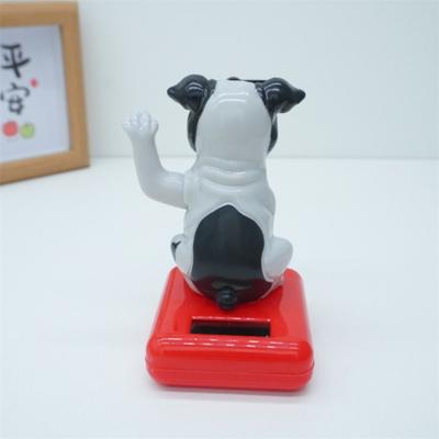 Cartoon Puppy Waving Car Ornament Cute Crafts Solar-powered Dog Car Ornament ABS Solar Power Puppy Car Ornament For Automotive