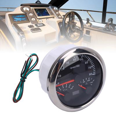 3 In 1 85mm Tachometer 8000rpm 40 To 120 Celsius  Water Temp 0 To 10bar Oil Pressure 7 Color Backlight for Car Truck Boat