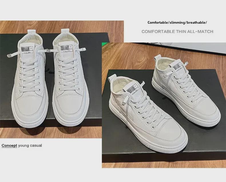 Dámské bílé kotníkové boty z pravé kůže - podzim/zima 2025, univerzální styl, plus samet, první vrstva hovězí kůže, ideální na běhání a cestování.