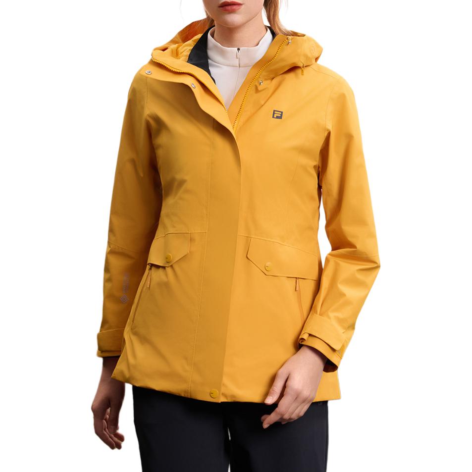 Fila Explorer Fashion Hooded Zipper Design Small Logo Three-In-One Jacket Women Jackets Orange Yellow A11W517706F-YE
