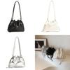 Chic Pu Leather Bucket Bag For Women 2024 Summer Trendy Multipurpose Backpack