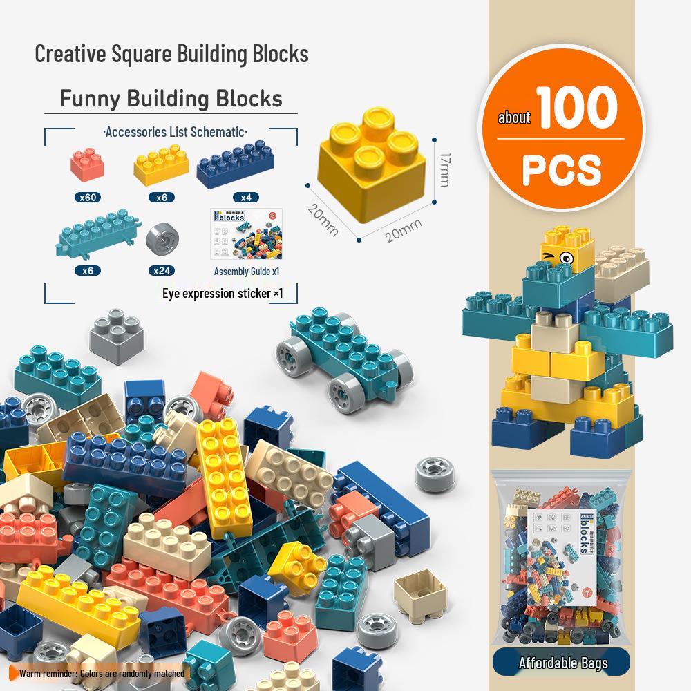 New Dual-Color Children's Building Blocks: Assembled Puzzle & Educational DIY Toys for Early Learning