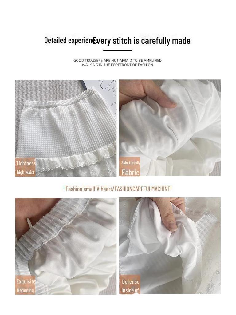 Women's Spring 2025 High Waist Medium Length White Skirt - Elegant and Fluffy Style