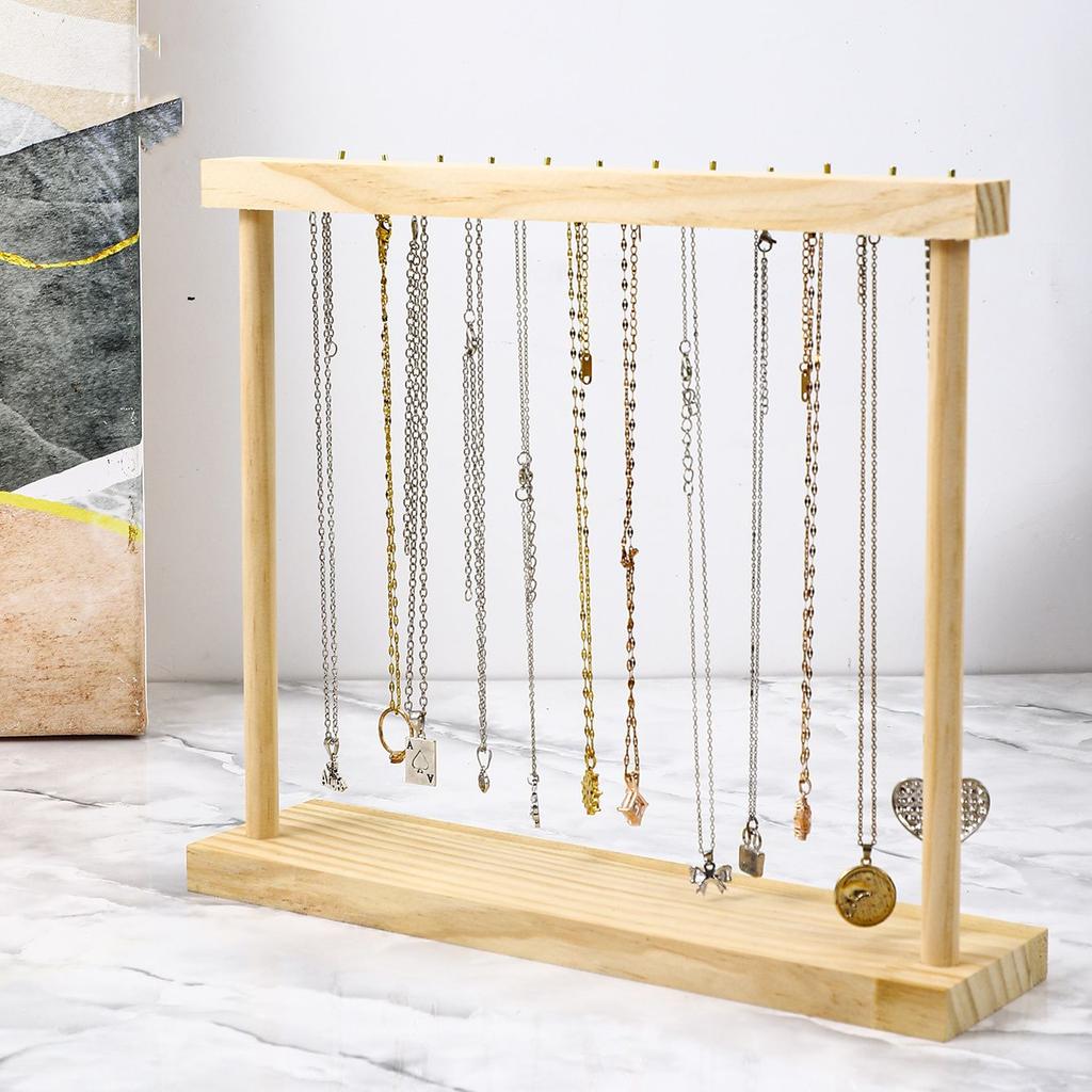 Sieraden Organizer Displaystandaard Hout Ketting Ophanging Aanrecht Rek voor Kettingen Oorbellen Armbanden Vitrine Opbergrek
