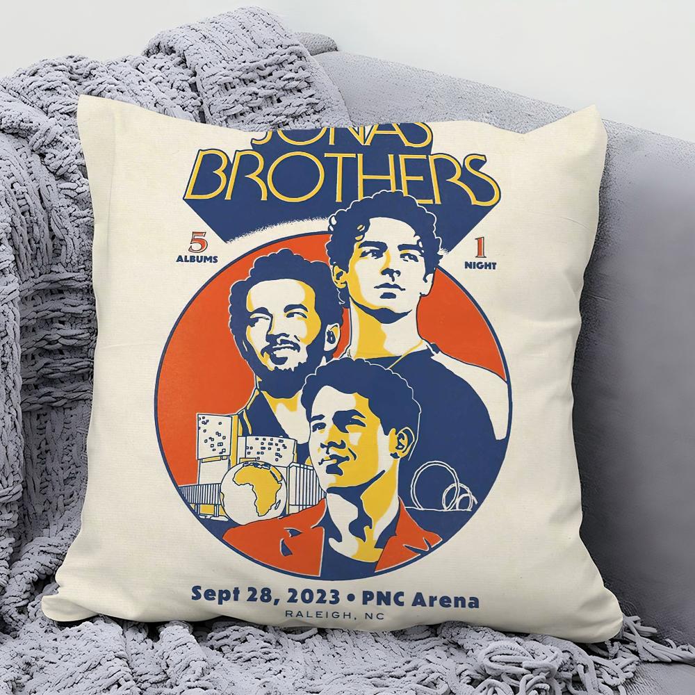 Band J-JONAS B-BROTHERS Kuddfodral Fyrkantig Kudde Sovrum Soffa Fritidskomfort Kuddar Bil Vardagsrum Heminredning 40X40