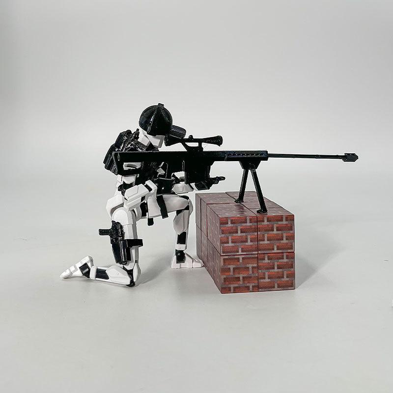 3D Printed Full Body Mechanical Action Figures Multi-Jointed Movable with Accessories Hand Painted Desk Decor Toy