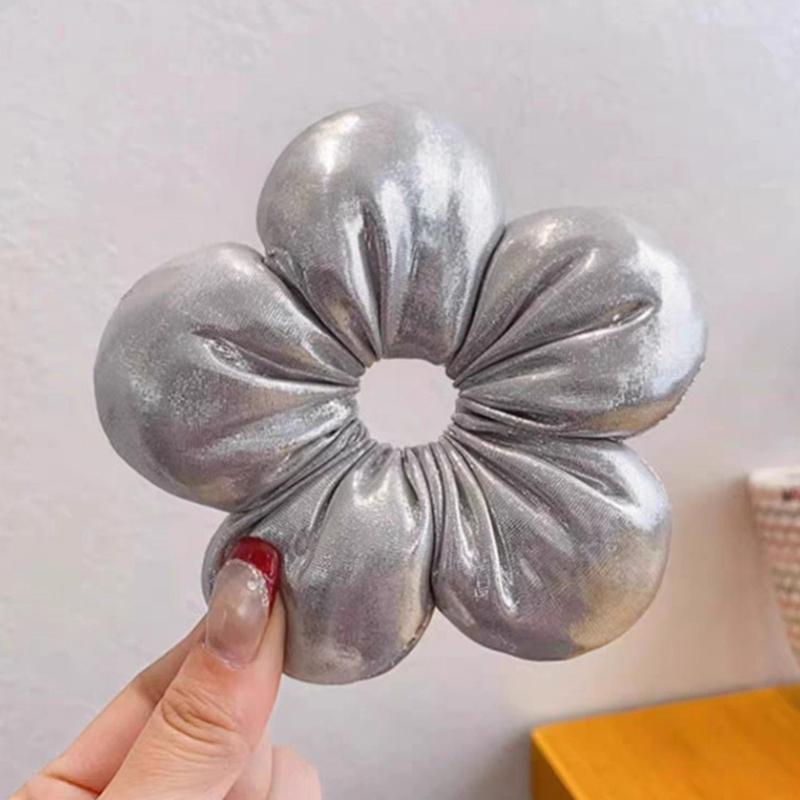 Korean Creative Exaggerated Flower Scrunchie Headdress Women Girl Trendy Design Elastic Hair Band Vacation Hair Accessories