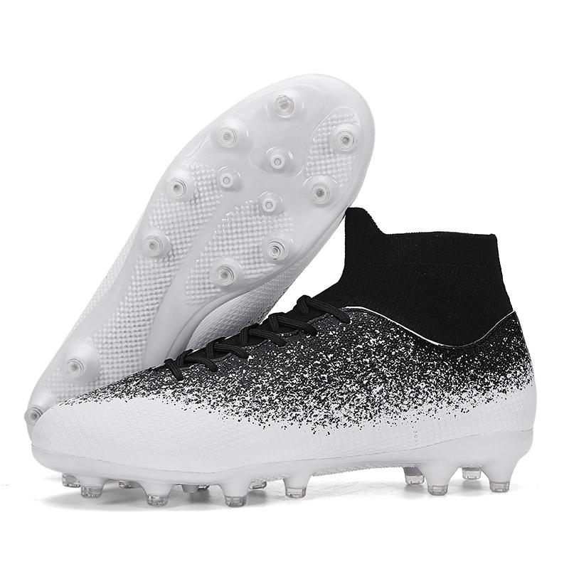 High-top Actual Combat Football Shoes Men's Spikes Grass Kicking Shoes Adult and Older Children's Game Training Shoes