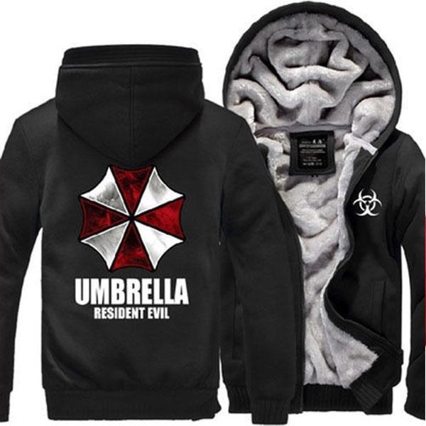 Resident Hot Evil Biohazard Umbrella Thicken Jacket Sweater Winter Coat Hoodies