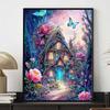 Diamond Painting Set DIY 5D Full Diamond Fantasy Rose Garden House Crafts for Home Wall Decoration