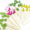 100Pcs 12cm Cactus Flamingo Fruit Cocktail Toothpicks Pineapple Cake Sticks Food Picks for Wedding Birthday Party Supplies 5