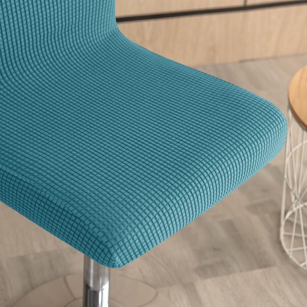 Fashion Short Back Jacquard Bar Chair Cover Elastic Stretch Seat Chair Cover Solid Color Slipcover Dust Cover Banquet Dining