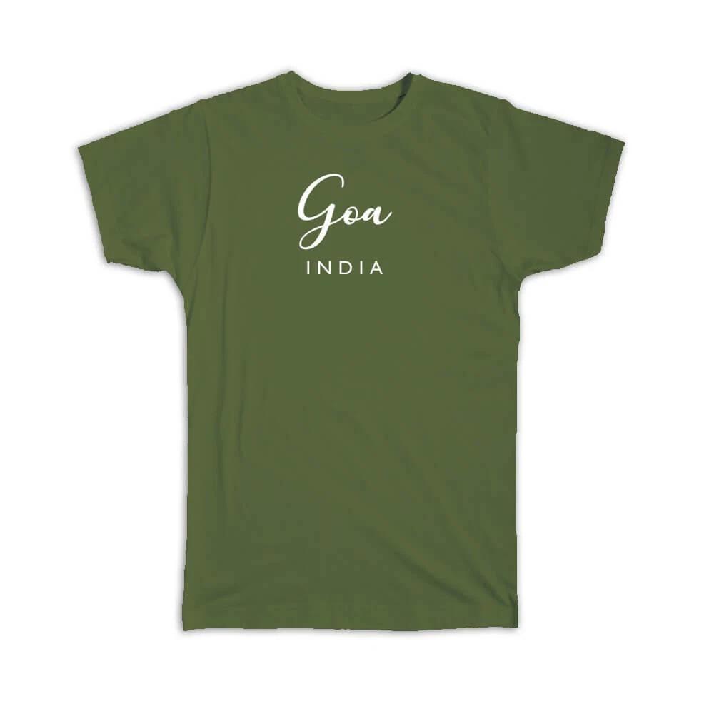 Gift T-Shirt : Goa Cursive Typography India Tropical Beach Travel Souvenir M