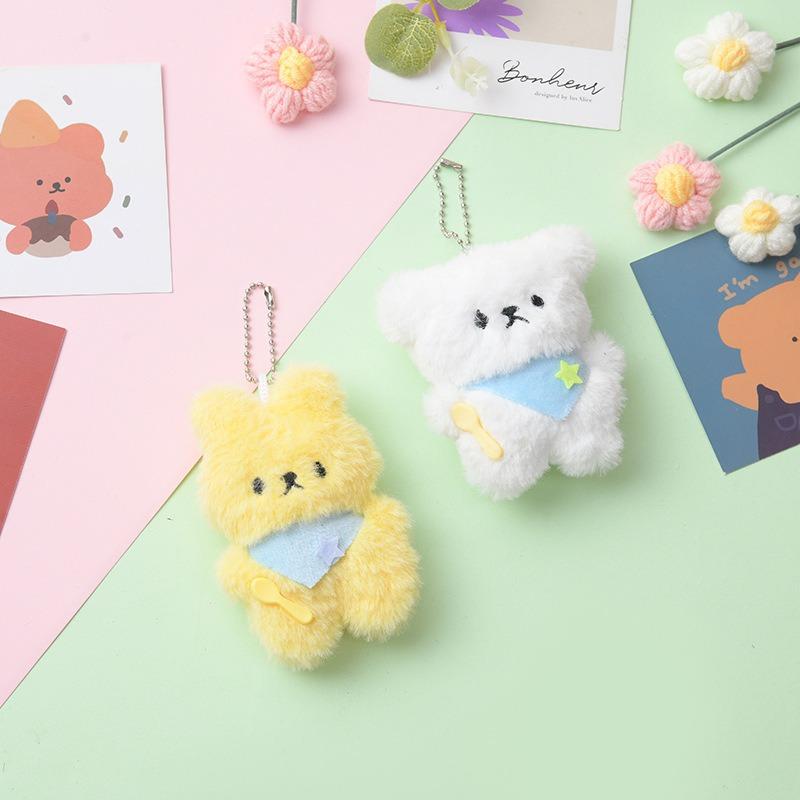 Cute Plush Keychain Dolls Animals Pendant Keyring for Women Girls Cartoon Plushies Doll Schoolbag Backpack Charm Keychain Gift