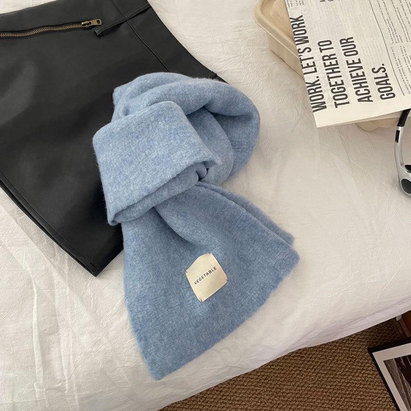 Korean Style Faux Cashmere Snood: Unisex Versatile Solid Color Scarf Shawl for Autumn and Winter