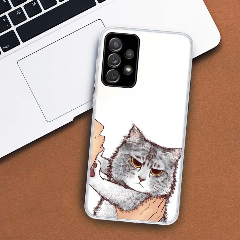 Küss Meine Liebliche Katze Kätzchen Handyhülle Für Samsung Galaxy A53 A52 A73 A72 A12 5G A13 A22 A23 A32 A33 A02S A03S A42 A43 A50S Coque