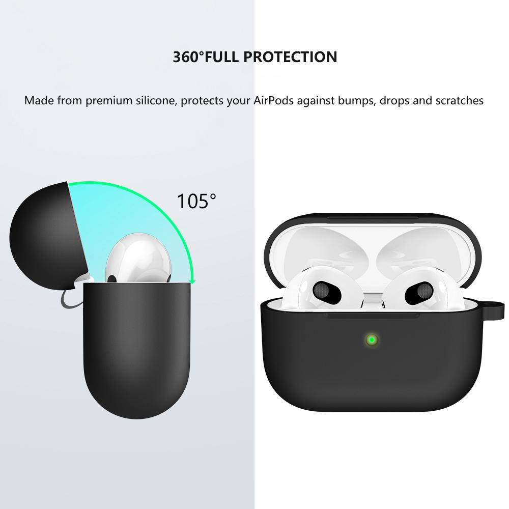Silicone Cases For Apple Airpods 3rd generation Protective Shockproof Wireless Earphones Cover With Hook for air pods 3 Box Bags