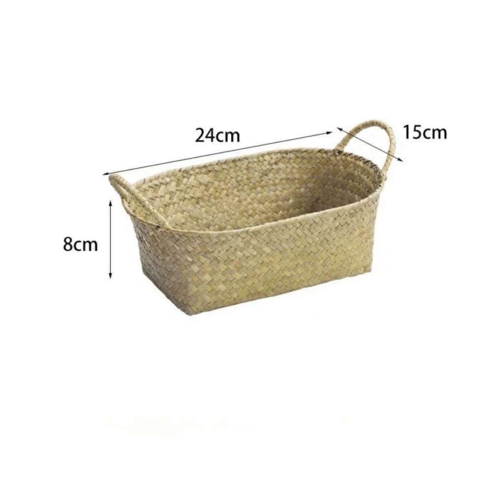 Portable Handwoven Rattan Basket Desktop Storage Tool Rattan Storage Basket Storage Baskets with Handle 1964₽