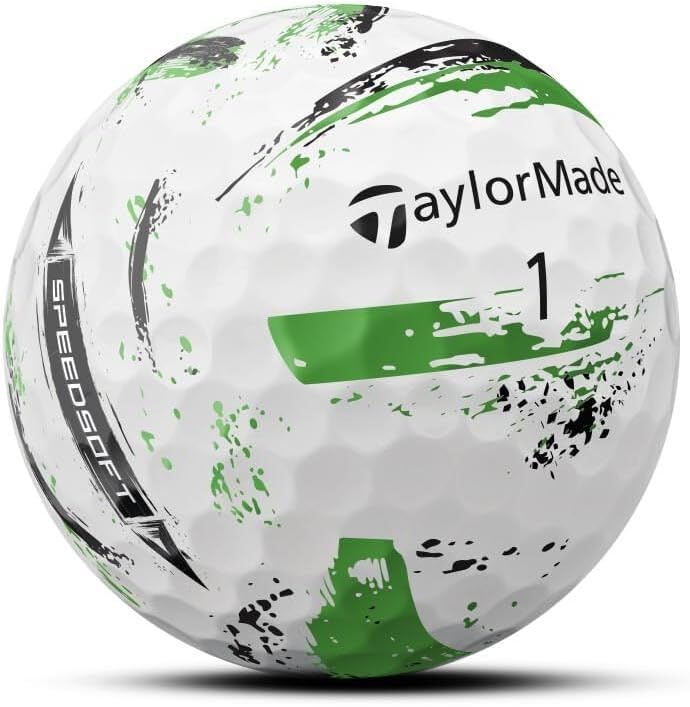 TaylorMade Golf Ball SpeedSoft INK Green TMJ24 SpeedSoft INK Green 2024 Model Our Original Wood Tee (2 Dozen, Green)