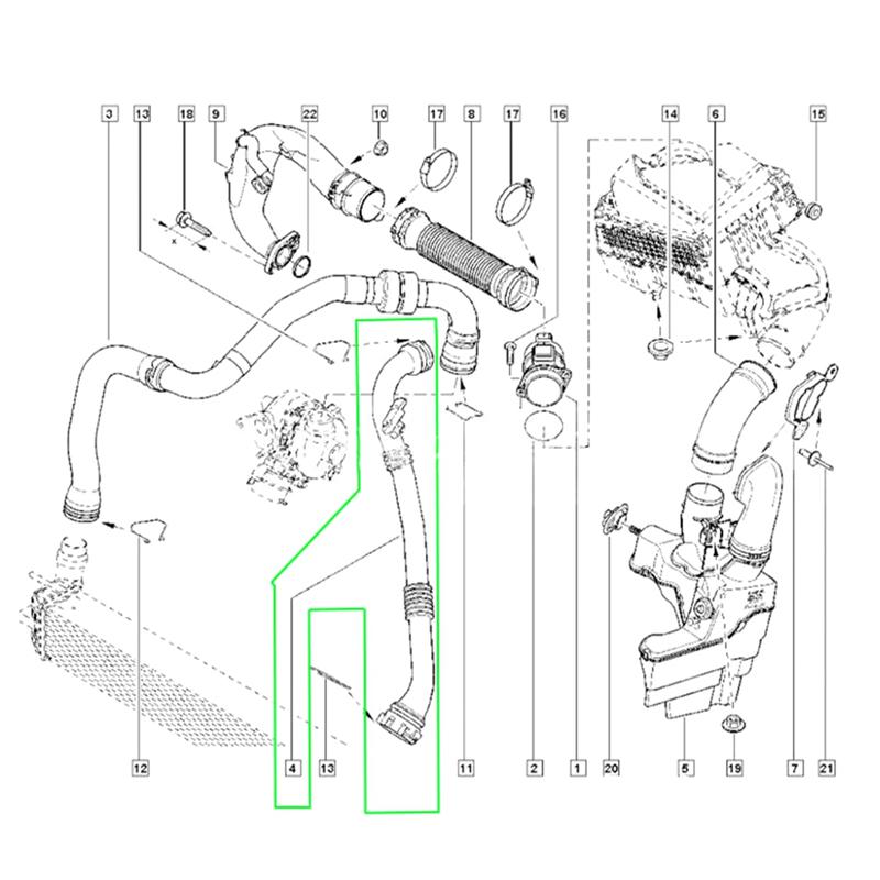 Wąż Intercoolera Chłodnicy Turbodoładowania L10A 144606143R 8200837118 Do Renault Laguna Latitude 1.5 Dci 2007-2015