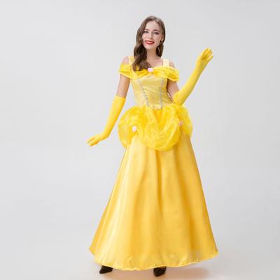 Halloween schöne Frau und Biest Prinzessin Belle gelbes Prinzessinnenkleid Bühnenauftritt Kostüm