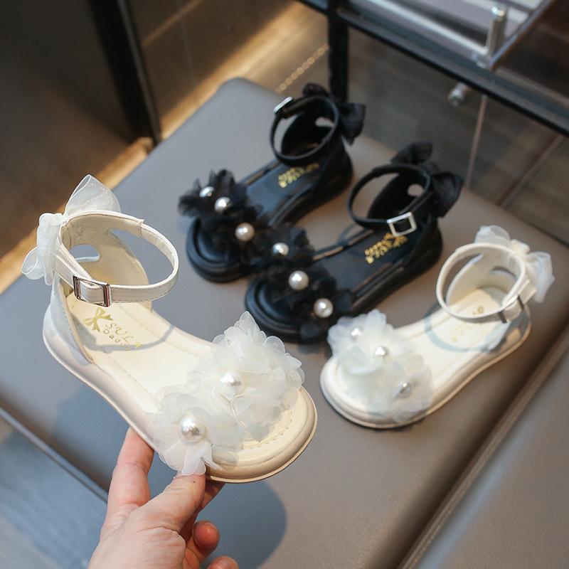 Mädchen Prinzessin Kleid Sandalen Chic Perle Kinder Sommersandalen Neu Elegant Blume Kinder Causal Schleife High-top Römische Sandalen