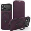 Wireless Charging Flip Case For iPhone 17Air 17 Promax 16 Plus 15 Pro Max 14 Pro 13 12 Leather Case Cards Slots Kickstand Cover