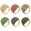ZHUKOU NEW Gold Color Silver Color Candy Crystal Ring for Women CZ Zircon Opening Women Ring Fashion Jewelry VJ337
