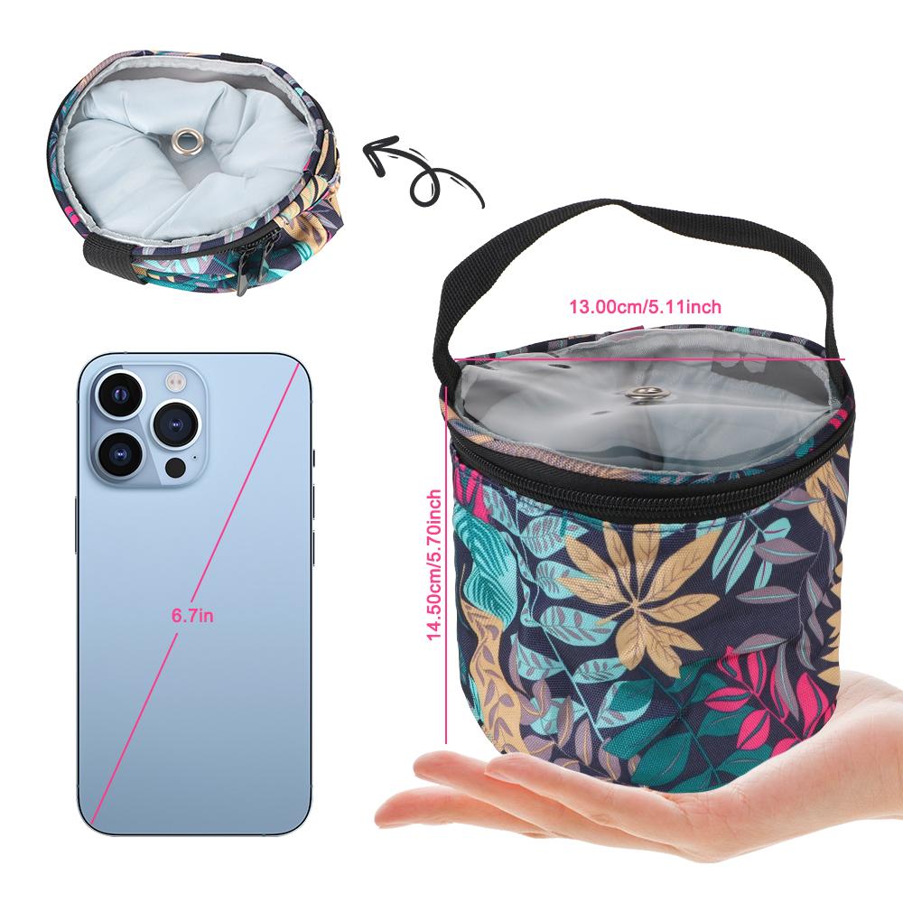 Round Weave Tools Accessories Sewing Bag Knitting Projects Organizer for Yarns Yarn Storage Bags with Zipper Sewing Needles Handbag