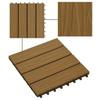 VidaXL 11x Carreau de Terrasse Relief WPC 30x30 cm 1 m² Teck Dalle de Jardin 45037