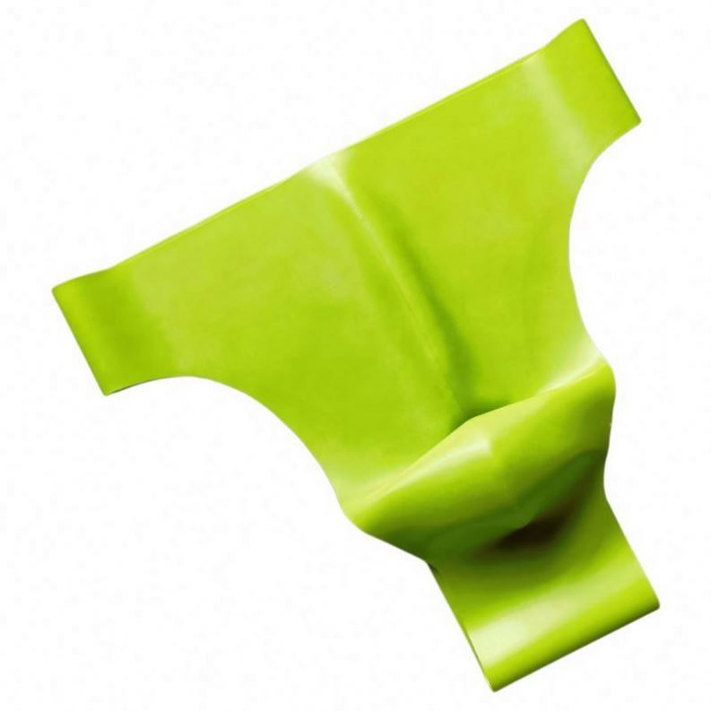 Men's Thong T-shaped Panties Rubber Seamless Spliging Concave-convex One-piece Latex Underwear
