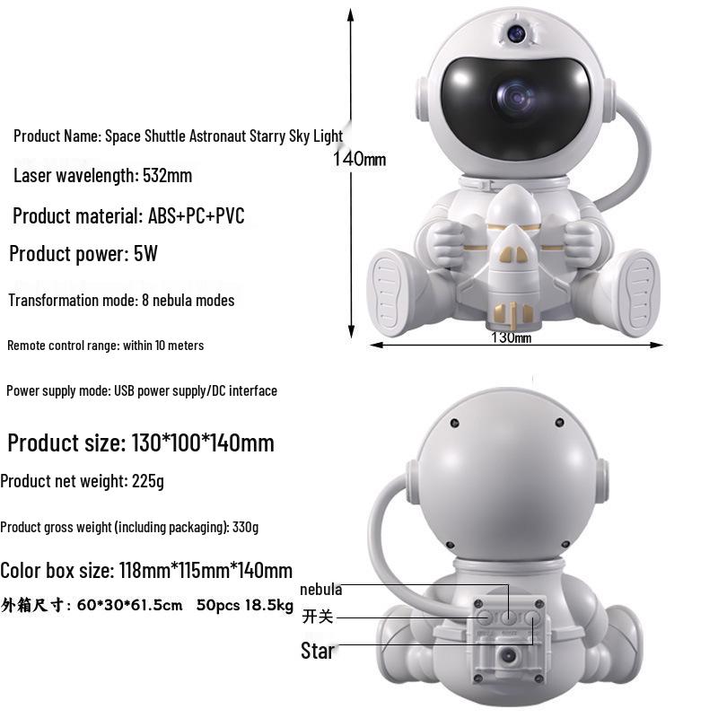 Starry Sky Astronaut Projector Lamp - Night Light Bedroom Decor