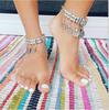 Fashion Retro Dual-use Coin Anklet/Bracelet with Engraved Design