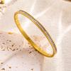 Htpwe Stainless Steel Inlaid Square Zirconium Bracelet Women 18k Gold Plated Couple Holiday Gift Bracelet Party Daily Zircon