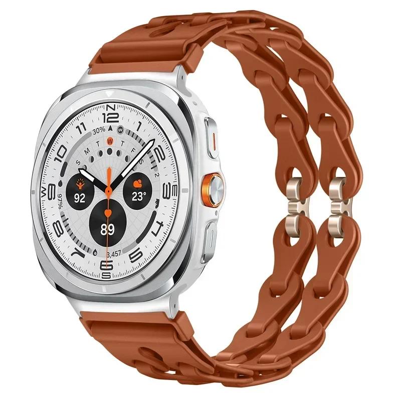 Silicone Chain Strap for Samsung Galaxy Watch 2025/7 Ultra 47mm Wristband Band Bracelet for Galaxy Watch ultra 2025 Watchband