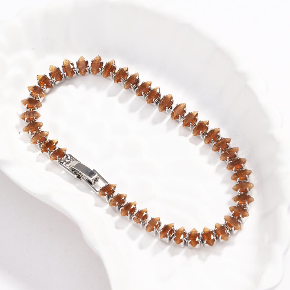 Luxury Dainty Tennis Bracelets for Women Silver Color Sparkling Colorful Cubic Zircon Stackable Hand Chain Crystal Wedding Jewel