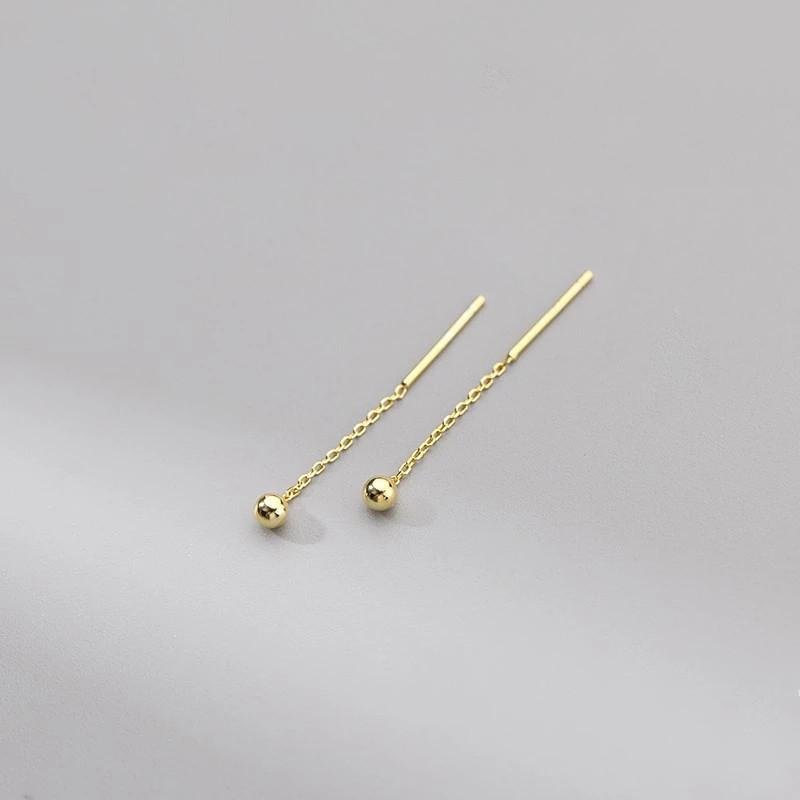 Drop Ear Line Langhengende øredobber for kvinner Rose gullfarge Zircon Crystal Piercing Threader Øredobber Øretilbehør Smykker