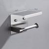 Punch-Free Black Stainless Steel Tissue & Toilet Paper Holder for Bathroom